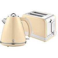 Swan Eejb295 Retro Style 2 Slice Toaster And Jug Kettle Set - Cream