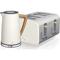 Swan Eejb153 Nordic 4 Slice Toaster And Kettle Set - White
