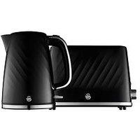 Swan Eejb256 Windsor 2 Slice Toaster And Kettle Set - Black