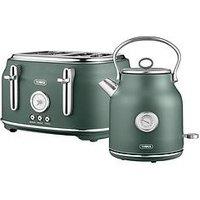 Tower Eejb229 Renaissance 4 Slice Toaster And Kettle Set - Forest Green