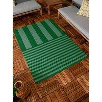 Furn Deck Green Stripe Outdoor Rug 120X170