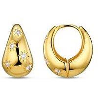 Orelia Tapered Crystal Starburst Hoop Earring