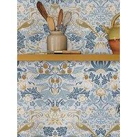William Morris At Home Strawberry Thief Wallpaper In Soft Blue