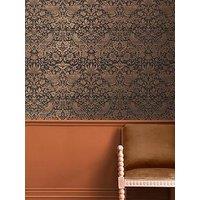 William Morris At Home Strawberry Thief Wallpaper - Fibrous Charcoal
