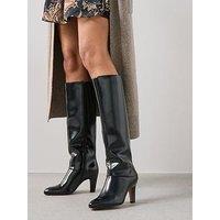The Very Collection Block Heel Straight Leg Knee Boots - Black