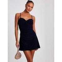 Quiz Navy Knot Front Mini Dress