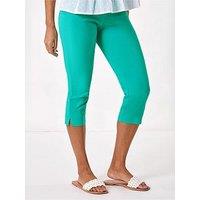 Roman Cropped Stretch Trousers - Aqua