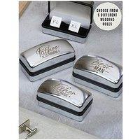 The Personalised Memento Company Personalised Stainless Steel Wedding Cufflinks And Box Set