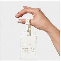 Katie Loxton My First Luggage Tag , White