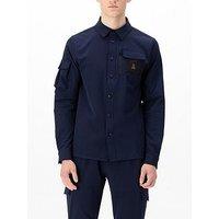 Luke 1977 Hulun Pocket Detail Long Sleeve Overshirt - Navy