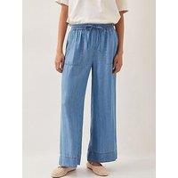 Monsoon Nyla Wide Leg Trousers - Blue