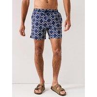 Farah Colbert Medieval Print Swim Shorts- Blue