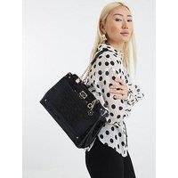 River Island Chain Embossed Tote Bag - Black