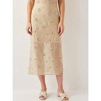 Monsoon Sacha Embroided Skirt - Gold