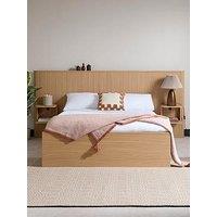 Very Home Carina Oversize Headboard Bed With Mattress Options (Buy & Save!) - Oak - Bed Frame Only