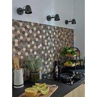 D-C-Fix Metal And Stone Hexagon Premium Self Adhesive Composite Wall Tiles 28.8Cm (W) X 29Cm (H) X 3Mm (D) - 10 Pack