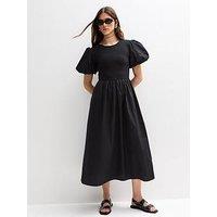 New Look Contrast Skirt Midi Dress - Black