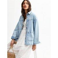 New Look Faded Denim Shacket - Blue