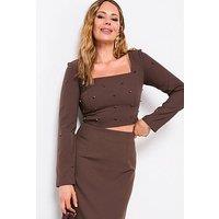 The Very Collection Embellished Detail Top - Brown