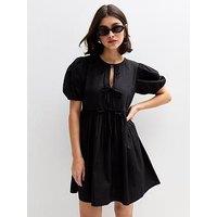 New Look Tie Front Bow Detail Mini Dress - Black