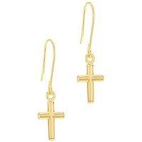 The Love Collection 9Ct Cross Drop Hook Earring
