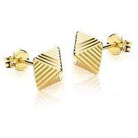 The Love Collection 9Ct P0006 Ribb Pyramid Stud Earring