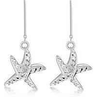 The Love Collection Silver Dia Cut Starfish Earrings