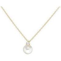 The Love Collection 9Ct Whtcz+Pearl Necklace