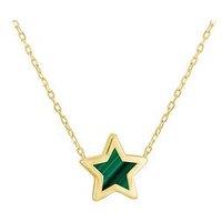 The Love Collection 9Ct Malachite Star Necklace
