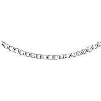 The Love Collection Silver Square Bead Necklace