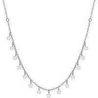 The Love Collection Silver Dangly Stars Necklace