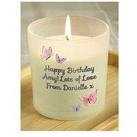 The Personalised Memento Company Personalised Butterfly Frosted Candle Jar