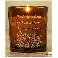 The Personalised Memento Company Personalised Amber Glass Candle Jar