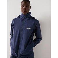 Adidas Terrex Mens Outdoor Multi Essentials 2L Rain Jacket - Navy