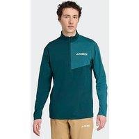 Adidas Terrex Mens Outdoor Multi Climacool 1/2 Zip Long Sleeve Top - Green
