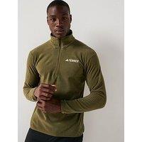 Adidas Terrex Mens Outdoor Multi Essentials 1/2 Zip Fleece Jacket - Green