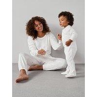 The Very Collection Womens Family Christmas Pj Soft Touch Foil Sweatshirt And Joggers - White