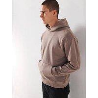 Very Man Drop Shoulder Oversized Hoody - Beige