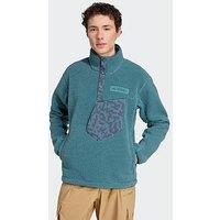 Adidas Terrex Mens Outdoor Xploric High Pile Fleece Pullover Sweatshirt - Blue