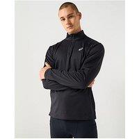 Asics Mens Running Core Long Sleeve 1/2 Zip Winter Top - Black