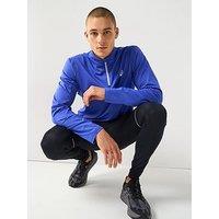 Asics Mens Running Core Long Sleeve 1/2 Zip Winter Top - Blue