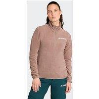 Adidas Terrex Womens Outdoor Multi Essentials 1/4 Zip Fleece Jacket - Brown