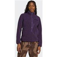 Adidas Terrex Womens Xploric High Pile Fleece Pullover Sweatshirt - Purple
