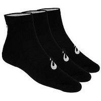 Asics Adults Unisex Running 3Pack Quarter Socks - Black