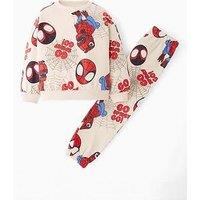 Spiderman Spidey All Over Print Jogger Set - Cream