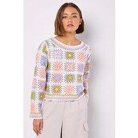 Apricot Crochet Squares Jumper