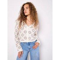 Apricot Daisy Crochet Cardigan