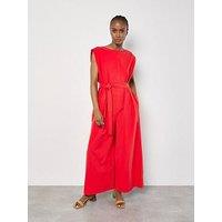 Apricot Wide Leg Self Tie Jumpsuit