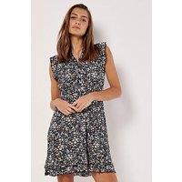 Apricot Ditsy Cluster Ruffle Dress