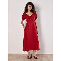 Apricot Tie Detail Milkmaid Midaxi Dress